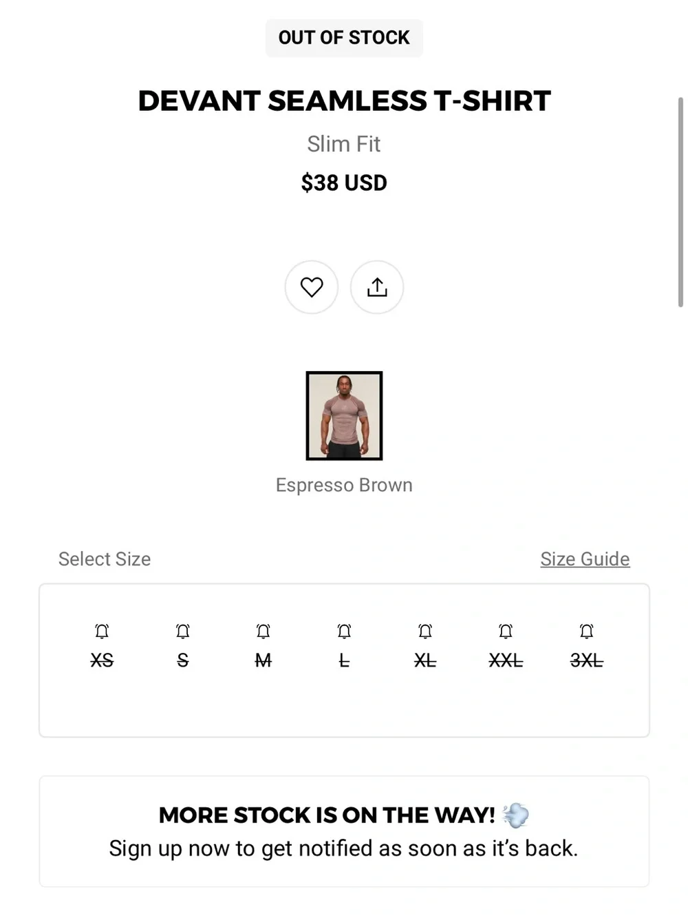Gymshark Devant Seamless T-Shirt Brown